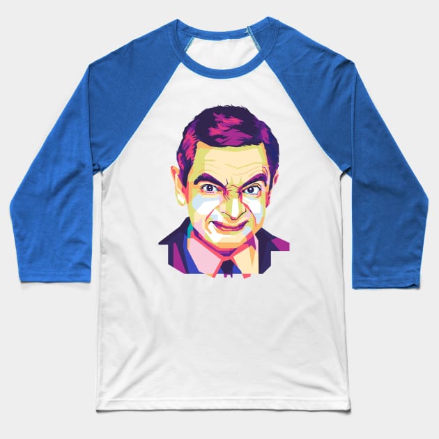 Mr. Bean Rowan Atkinson Baseball T-Shirt by Tupai Art